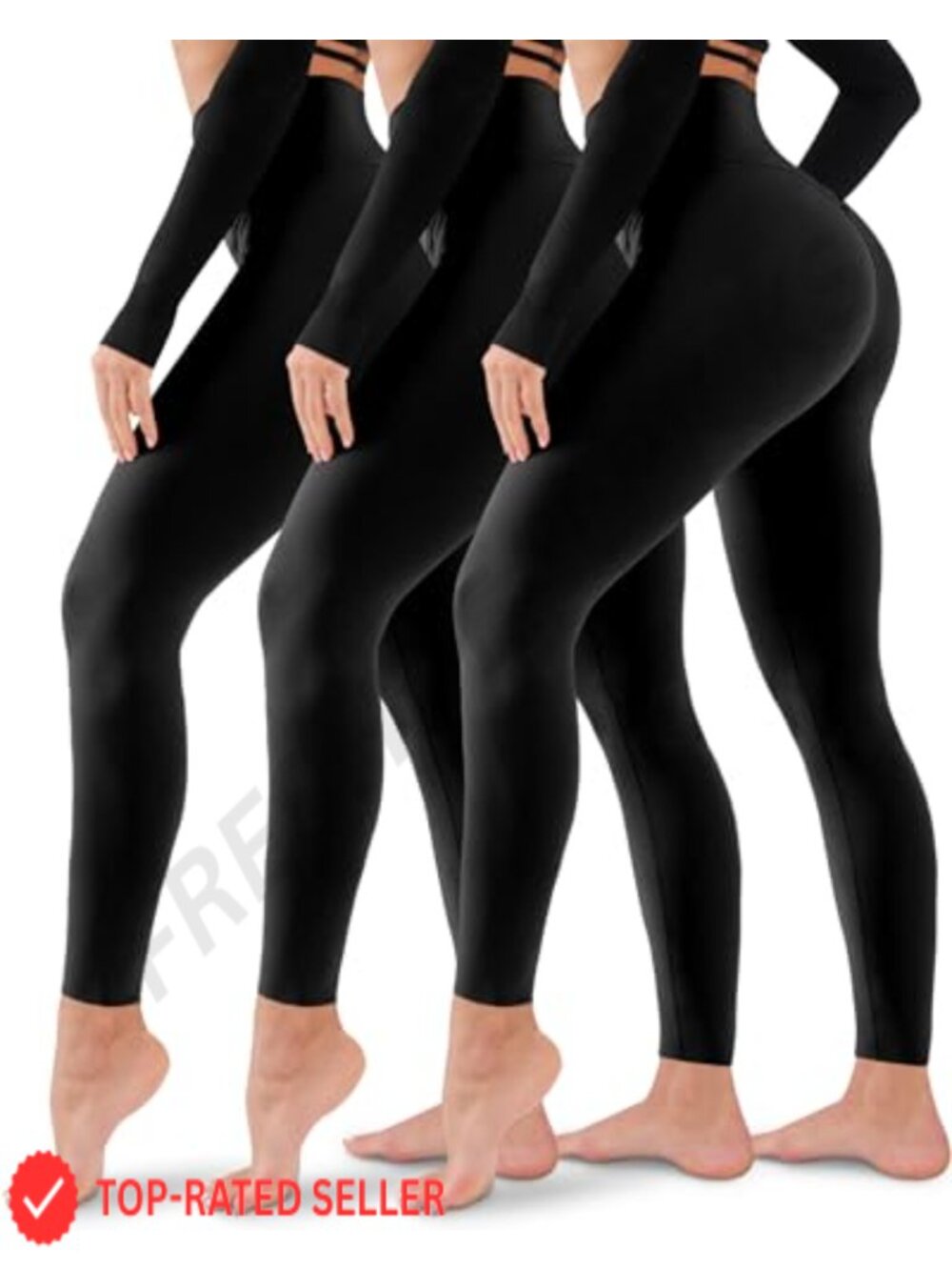 3 Pack Leggings for Women No See-Through High Waisted Tummy Control Yoga Pants